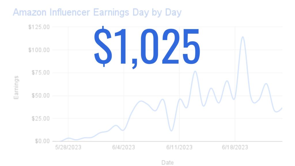 Graphic image of Amazon Influencer revenue in total