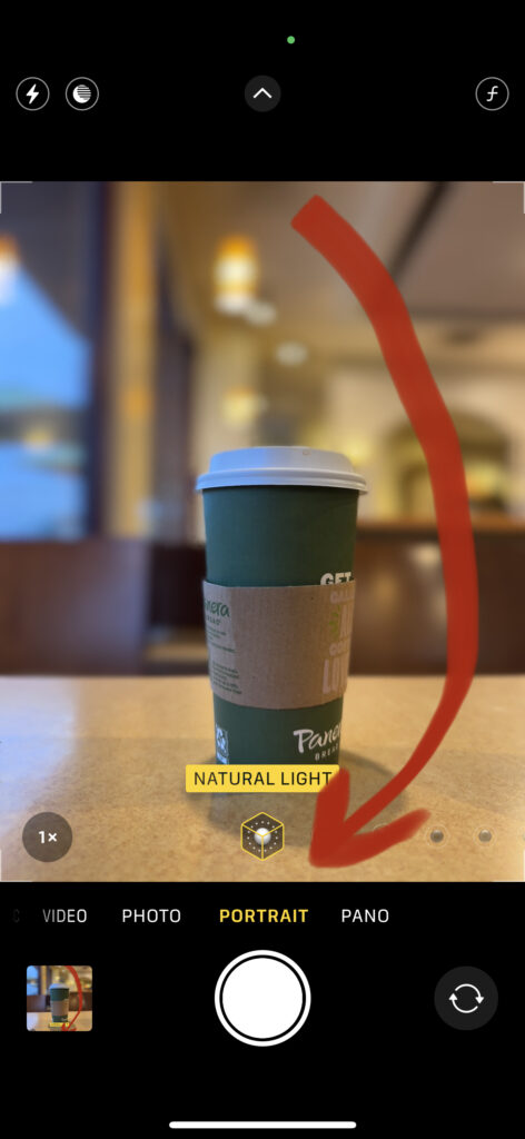 iPhone photo settings in portrait mode