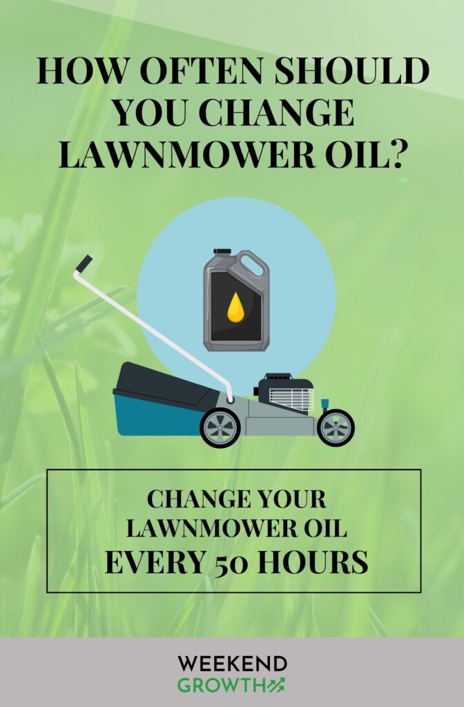 Graphic design highlighting the answer to a main lawnmower question